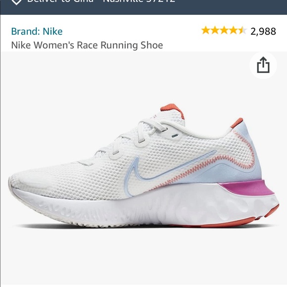 WHITE NIKE RENEW RUNNING SHOE (8.5) - Picture 8 of 8